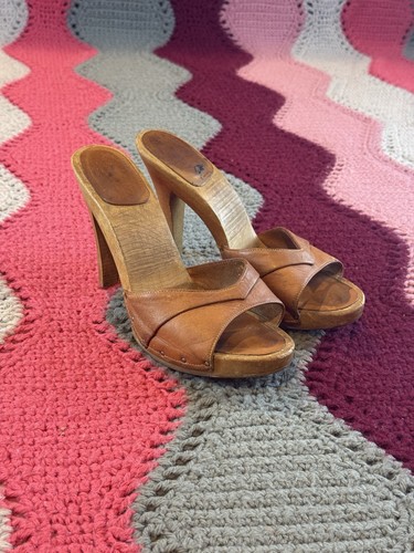 Vintage wood sandals candies - sandals-,